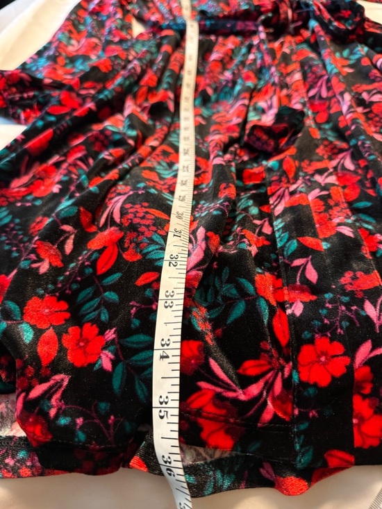 Draper James Velvet Floral Dress Medium Long Sleeve Tie Waist - Picture 7 of 9